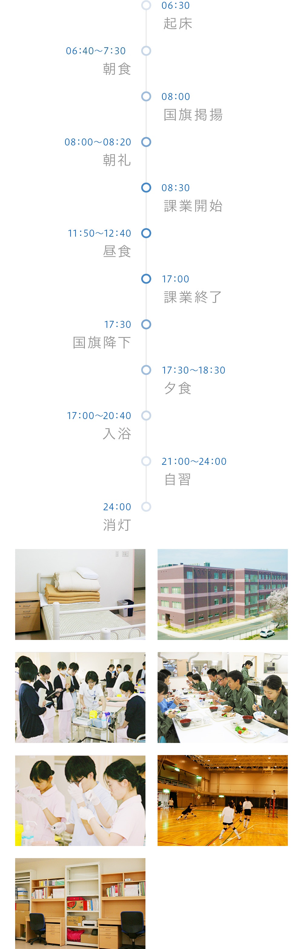 看護学科学生(自衛官コース)の一日