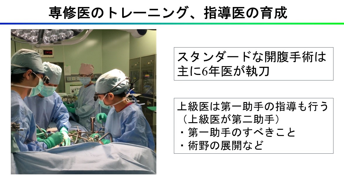 専修医のトレーニング、指導医の育成