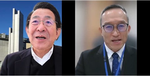 （左）越前　宏俊　明治薬科大学学長（右）福島　功二　防衛医科大学校長